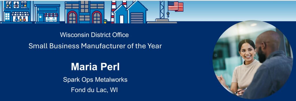 A smiling woman for an award flyer