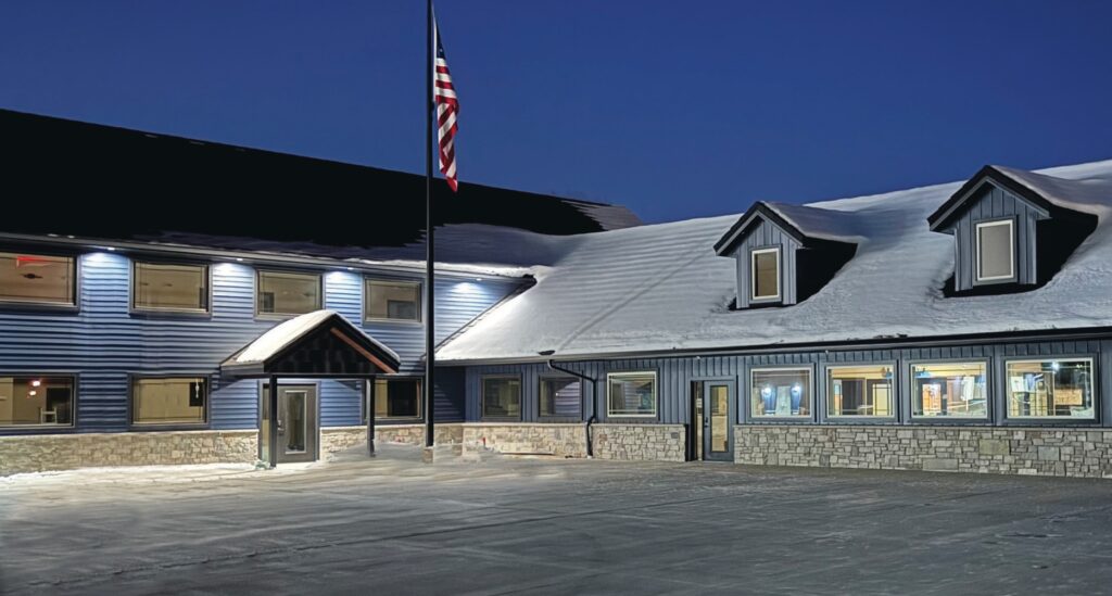 The outside of a two story office building