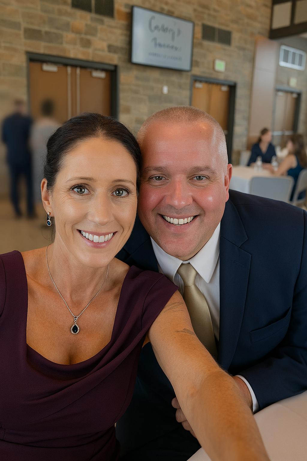 A smiling man and woman