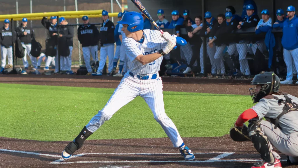 Men playing college baseball