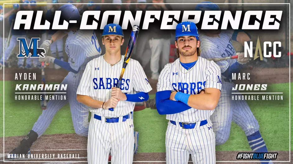 Two male college baseball players
