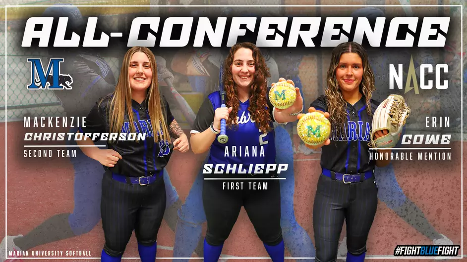 Three female softball players