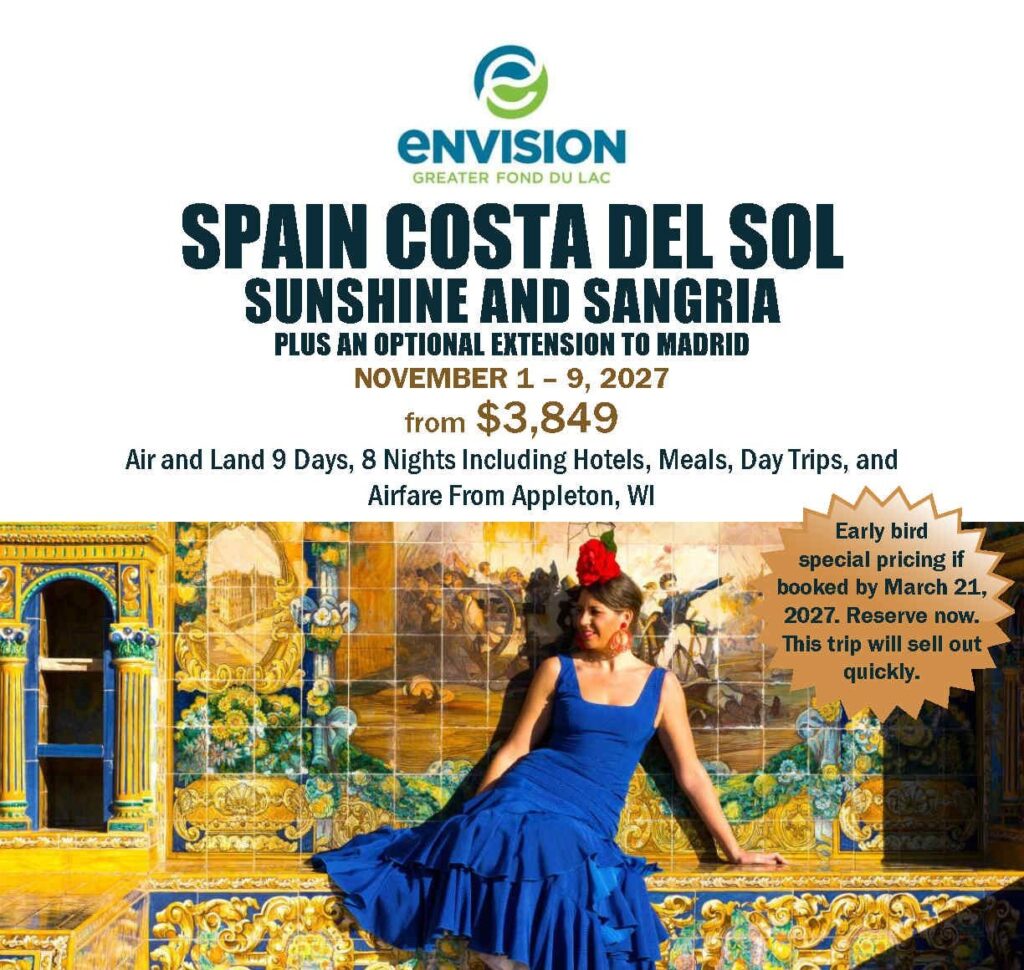 A woman in blue for a Spanish trip