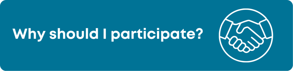 Why participate logo with hands
