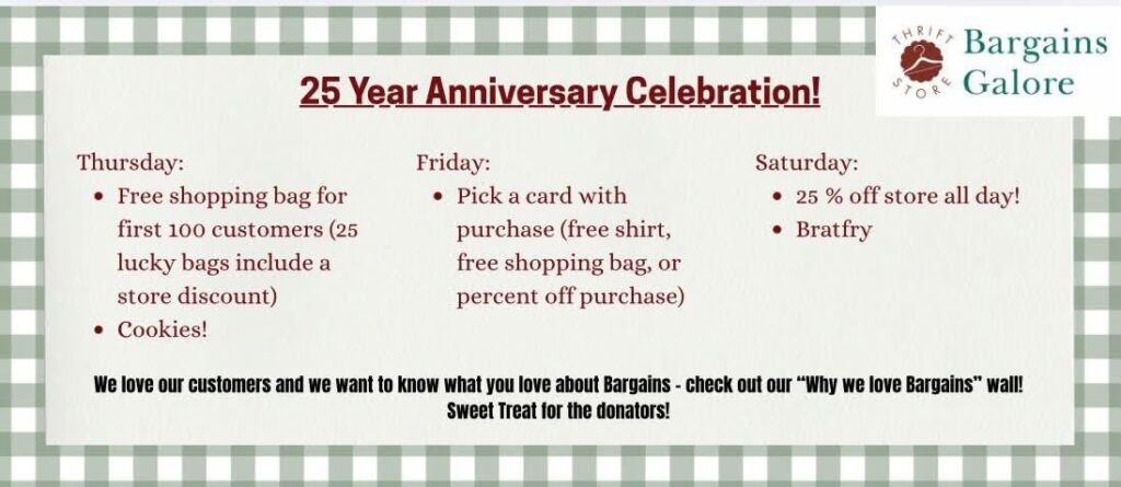 Bargain schedule