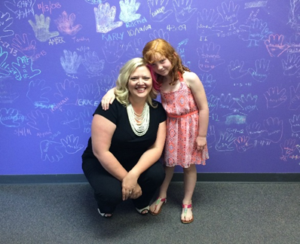 A woman and a small child