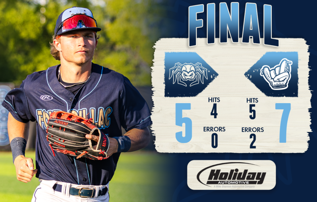 A baseball player and a final score.