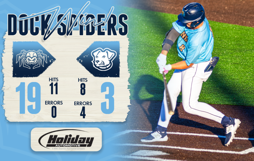 A baseball player batting and a final score