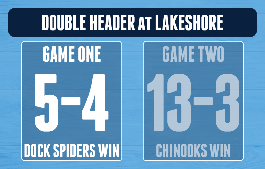 Two sets of baseball scores