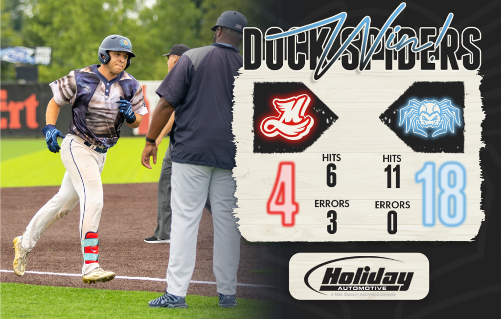 A baseball player with a final score