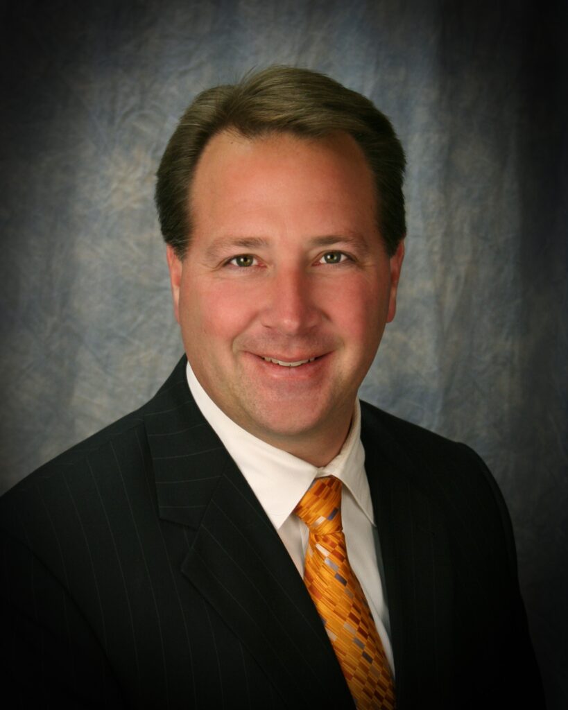 A middle aged business man in a suit