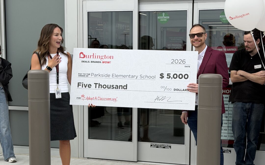 Parkside Elementary Receives $5,000 Donation from New Burlington Store