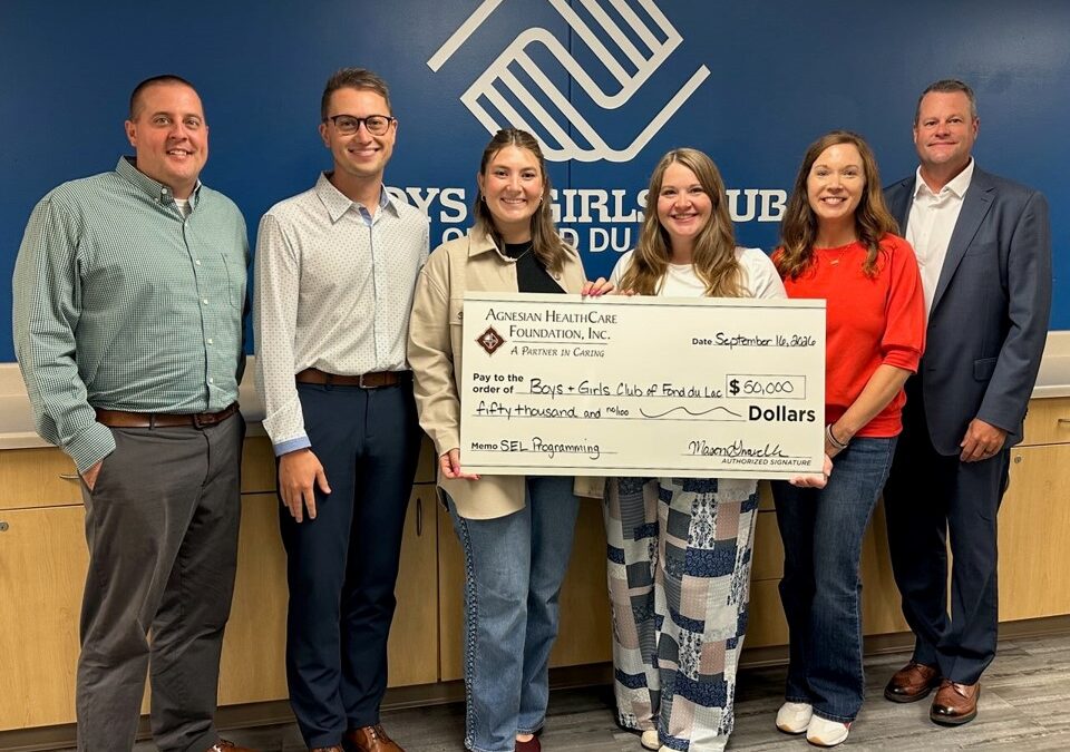 Agnesian HealthCare Foundation gifts $50,000 to support Boys & Girls Club of Fond du Lac