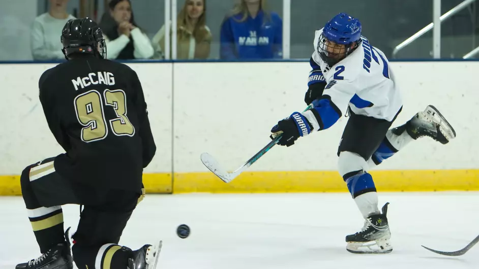 Men playing college hockey