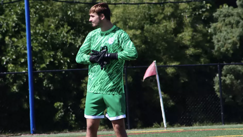 Men playing college soccer