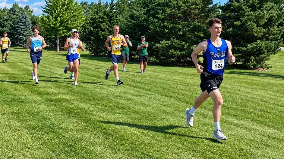 Men running cross country