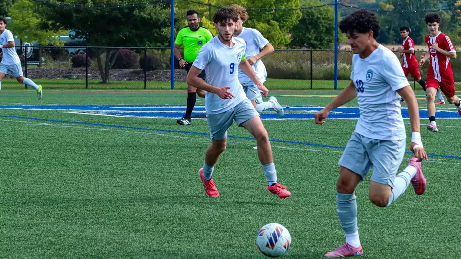 men playing college soccer